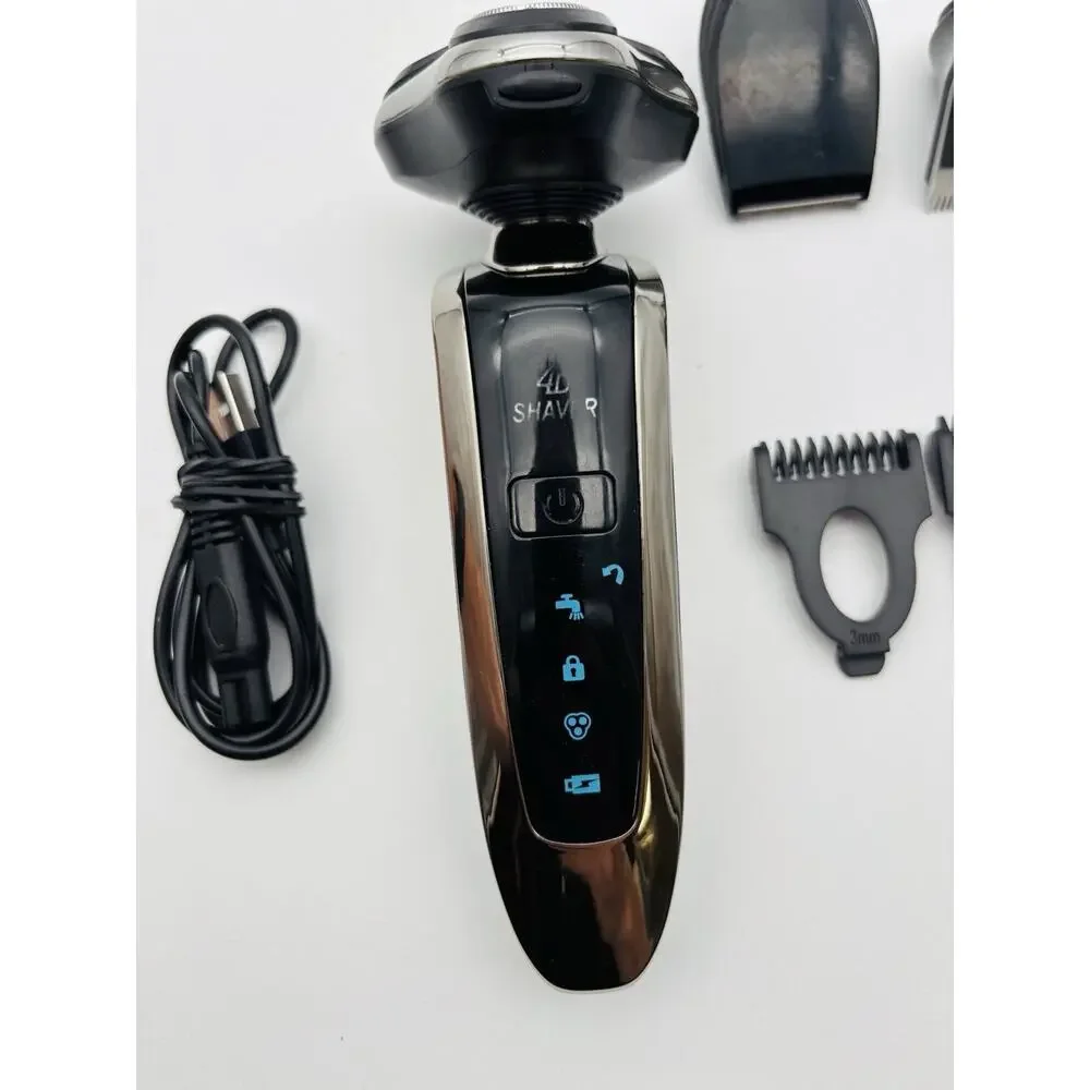 3 in 1 4D rotary electric shaver. Tested. Works. With Cord And Attachments